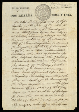 Authorization and certification of the “Burness Land Grant”