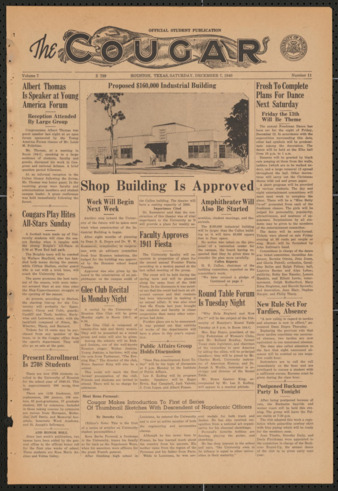 The Cougar, Vol. 7, No. 11, December 7, 1940