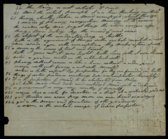 Handwritten notes accompanying manuscript journal, including schooling lessons entitled “Sea Voyage to Melbourne”