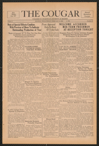 The Cougar, Vol. 4, No. 17, February 11, 1938