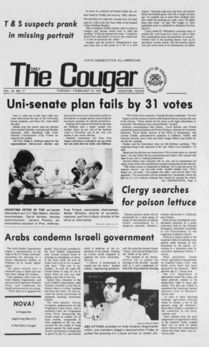 The Daily Cougar. Vol. 39, No. 77, February 27, 1973.