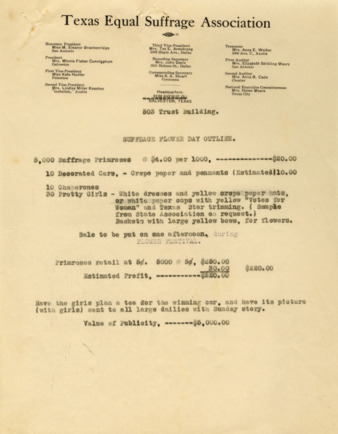 Suffrage Flower Day Outline