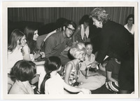 Mrs. Marian Orgain with a group of students