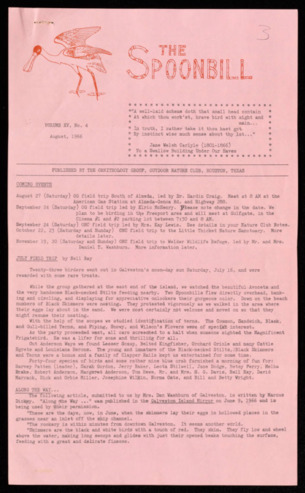 The Spoonbill, Vol. 15, No. 4, August 1966