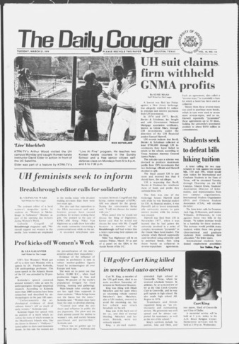 The Daily Cougar. Vol. 45, No. 114, March 27, 1979.