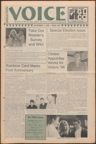 Houston Voice, No. 836, November 1, 1996