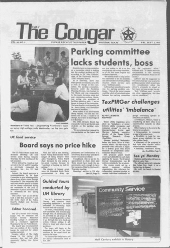 The Daily Cougar. Vol. 44, No. 5, September 2, 1977.