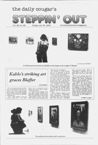 The Daily Cougar's Steppin' Out, Vol. 45, No. 45, October 27, 1978.