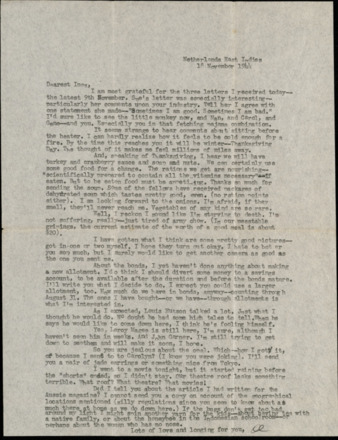 Letter from Capt. O. C. McDavid to Inez McDavid, 1944 November 18