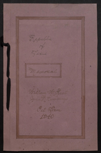 Memorial document from Robertson County regarding the earliest located memorial of the Republic of Texas Bar