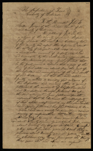 Petition concerning the absence of the heirs of David Callaway