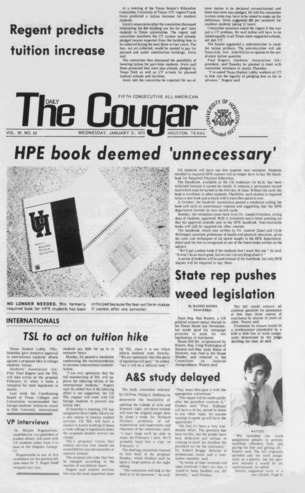 The Daily Cougar. Vol. 39, No. 62, January 31, 1973.