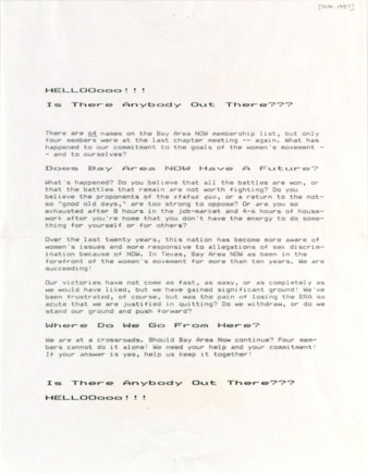 NOW News Bay Area Chapter, February 1987