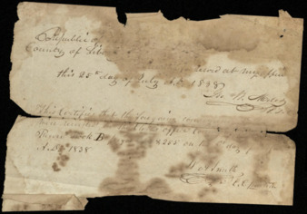 Receipt to the County Clerk’s office of Liberty County