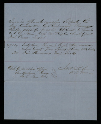 Invoice for quarter master property delivered to Fort Ewell