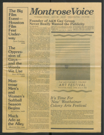 Montrose Voice, No. 234, April 19, 1985