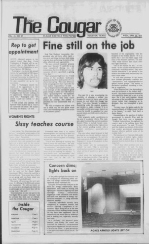 The Daily Cougar. Vol. 41, No. 57, January 22, 1975.