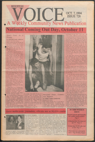 Houston Voice, No. 728, October 7, 1994