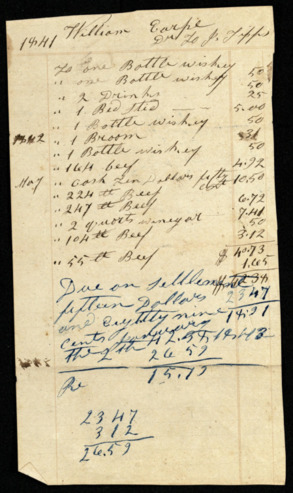 Bill from Jacob Tipps to William Earp