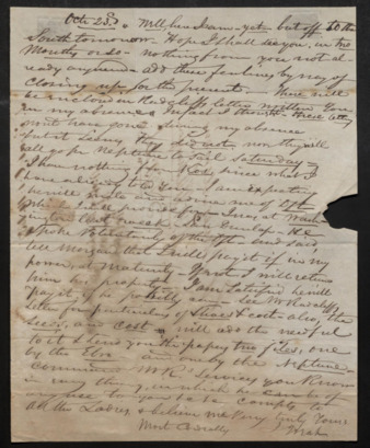 Letter from J. Weak to James Morgan