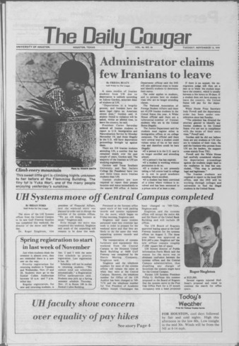 The Daily Cougar. Vol. 46, No. 56, November 13, 1979.