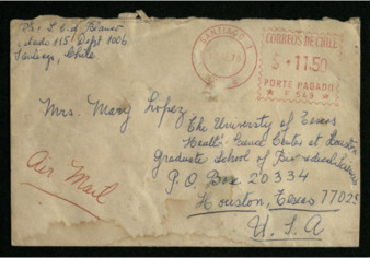 Envelope addressed to Mary F. Lopez