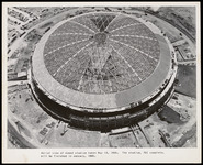 Aerial view of the partially completed Astrodome