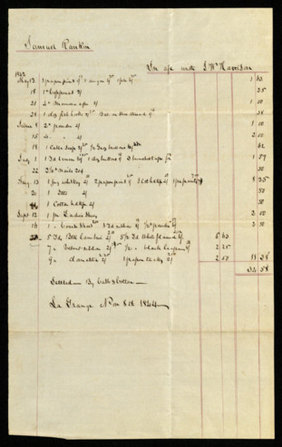 Bill from J. W. Harrison to Samuel Rankin