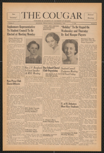 The Cougar, Vol. 5, No. 9, December 2, 1938