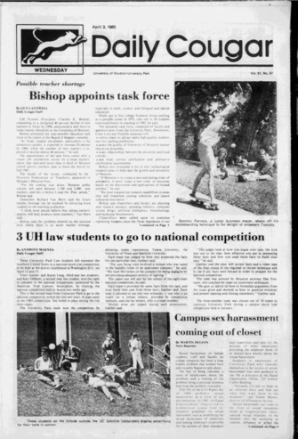 The Daily Cougar. Vol. 51, No. 97, April 3, 1985.