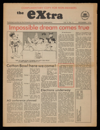 University of Houston Extra News, Vol. 2, No. 3, December 1976
