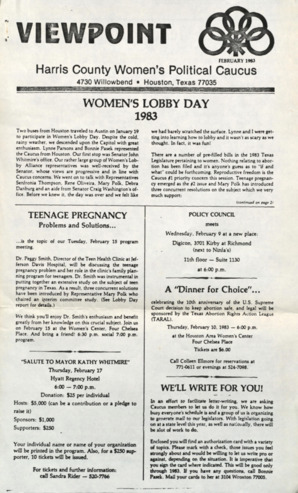Viewpoint: Harris County Women's Political Caucus, February 1983