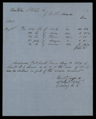 Inventory of five packages received by individuals within Company “G”