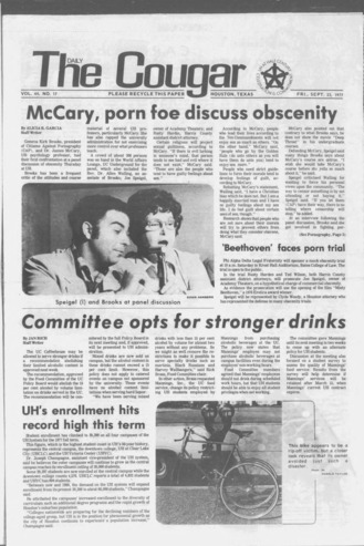 The Daily Cougar. Vol. 44, No. 17, September 23, 1977.