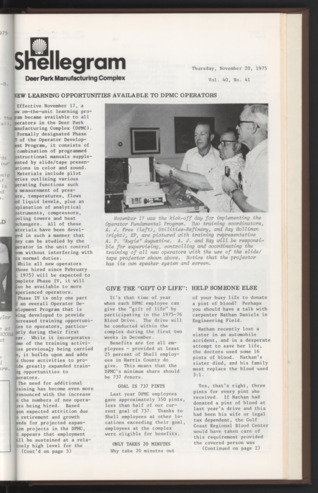 Shellegram, Vol. 40, No. [44], November 20, 1975