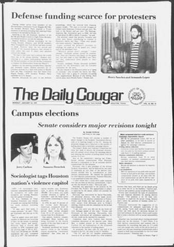 The Daily Cougar. Vol. 45, No. 74, January 22, 1979.