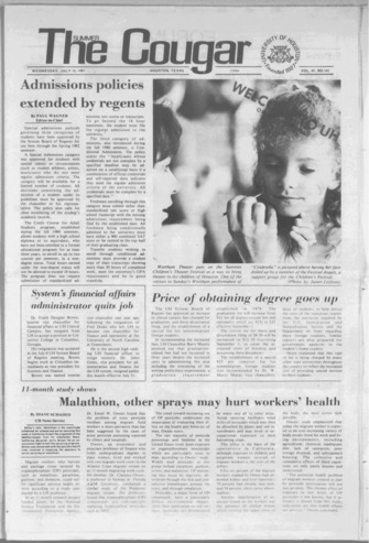 The Summer Cougar. Vol. 47, No. 143, July 15, 1981.