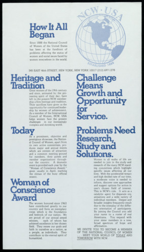 The Aims and Goals of the National Council of Women of the United States