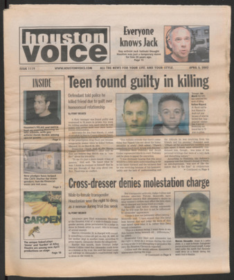 Houston Voice, No. 1119, April 5, 2002