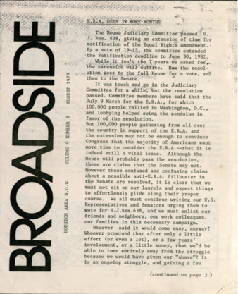 Broadside, Vol. 9, No. 8, August 1978