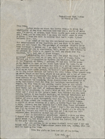 Letter from Capt. O. C. McDavid to Gene McDavid, 1944 November 10