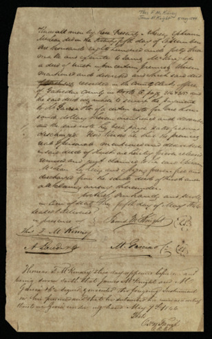 Deed for certain properties of James McKnight’s and M. Garcia’s to Thomas F. McKinney