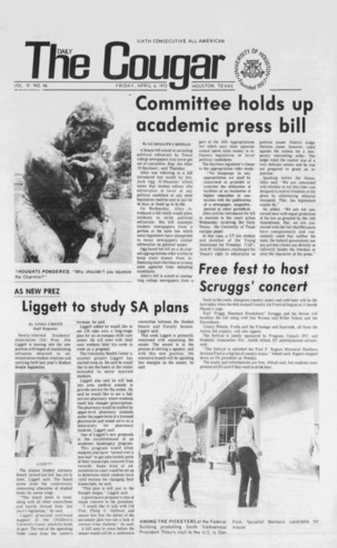 The Daily Cougar. Vol. 39, No. 96, April 6, 1973.