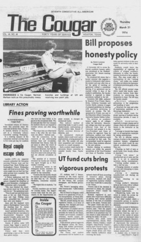 The Daily Cougar. Vol. 40, No. 68, March 21, 1974.