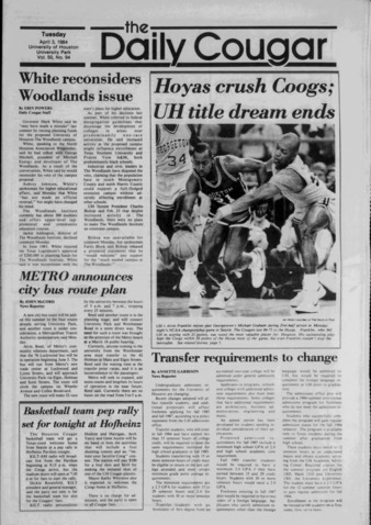 The Daily Cougar. Vol. 50, No. 94, April 3, 1984.