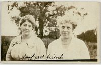 Blanche Espy Chenoweth and another woman in front of tree