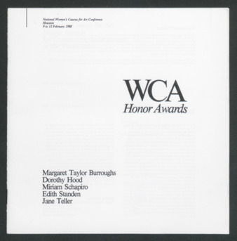 Women's Caucus for Art Honor Awards for Outstanding Achievement in the Visual Arts, 9th Annual Exhibition