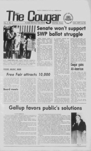 The Daily Cougar. Vol. 41, No. 13, September 24, 1974.