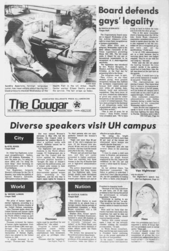 The Daily Cougar. Vol. [43], No. 101, April 14, 1977.