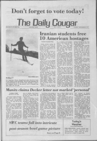 The Daily Cougar. Vol. 46, No. 61, November 20, 1979.